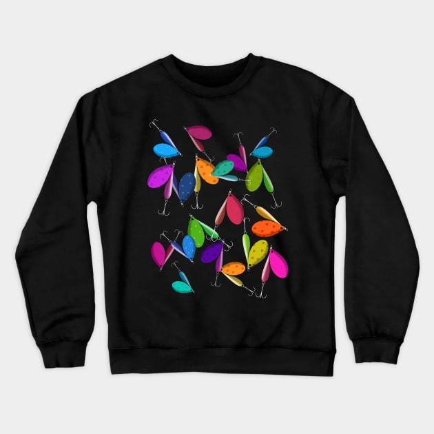 Fishing Lure Pattern Crewneck Sweatshirt by BennyBruise